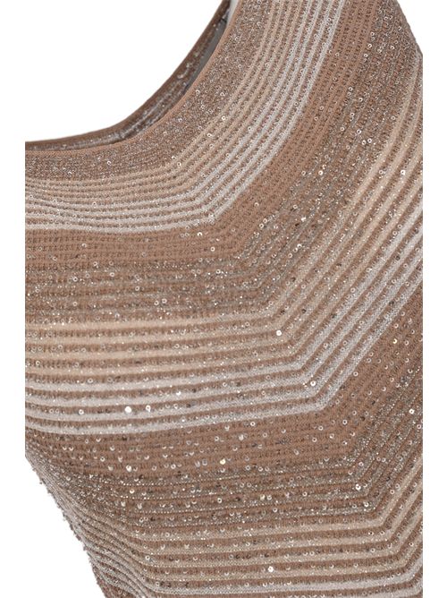 Top in maglia di viscosa e lurex con paillettes e cordoncino D. Exterior | 620836MOCH
